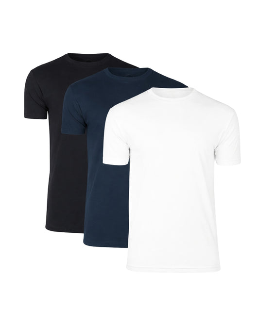 T-shirt Med Perfekt Passform - Svart/Marinblå/Vit (3-pack)