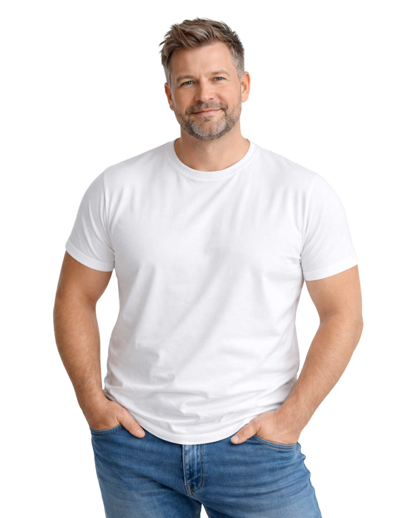 T-shirt Med Perfekt Passform - Vit (2-Pack)