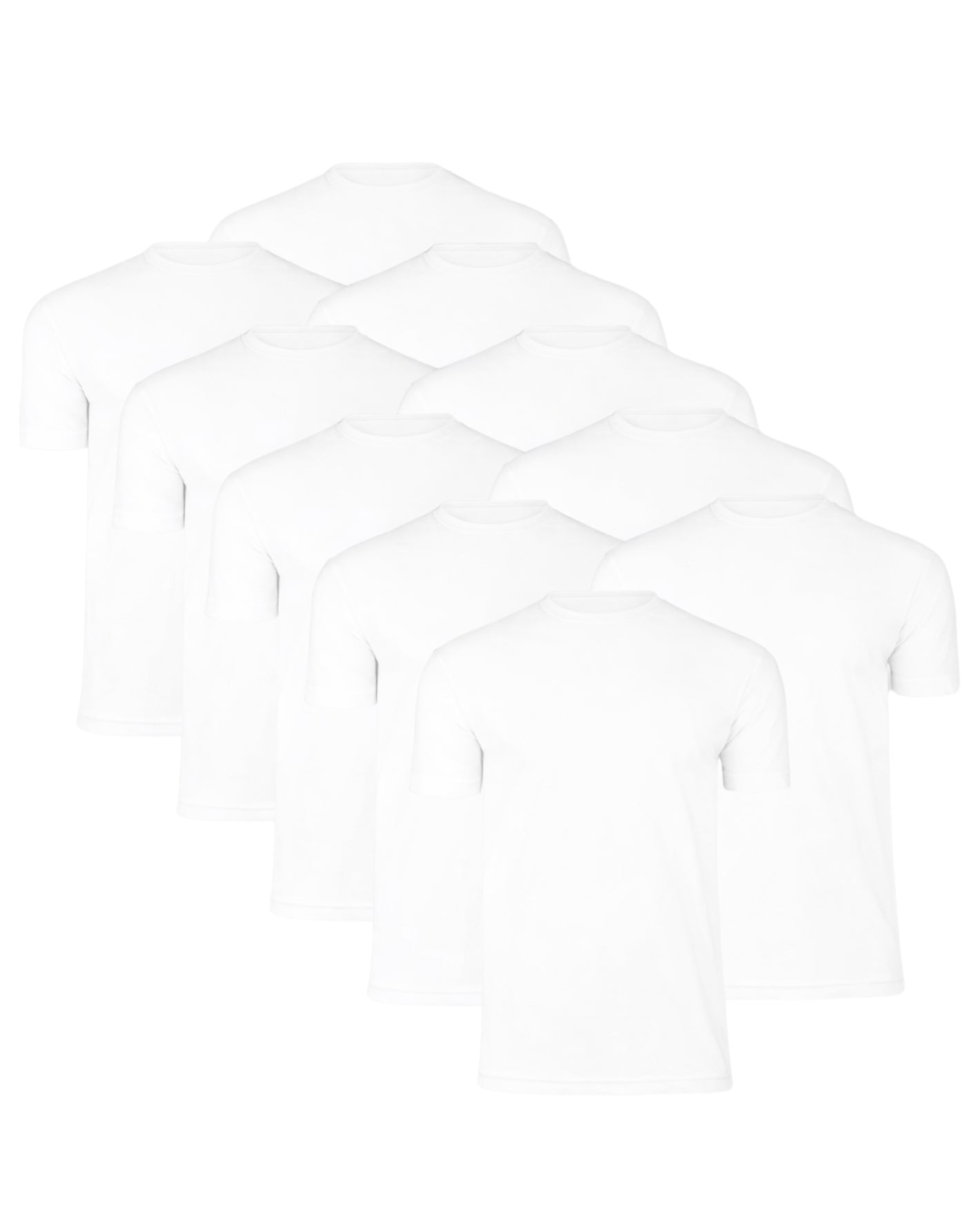 T-shirt Med Perfekt Passform - Vit (10-pack)