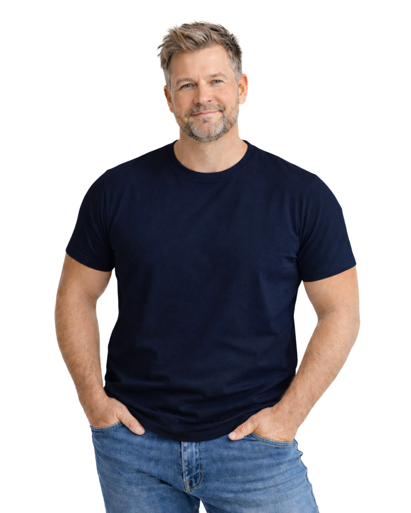 T-shirt Med Perfekt Passform - Marinblå