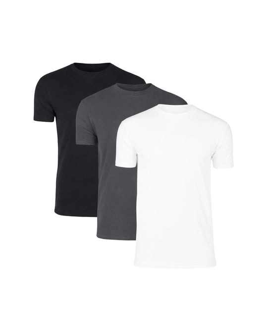 T-shirt Med Perfekt Passform - Svart/Grå/Vit (3-pack)
