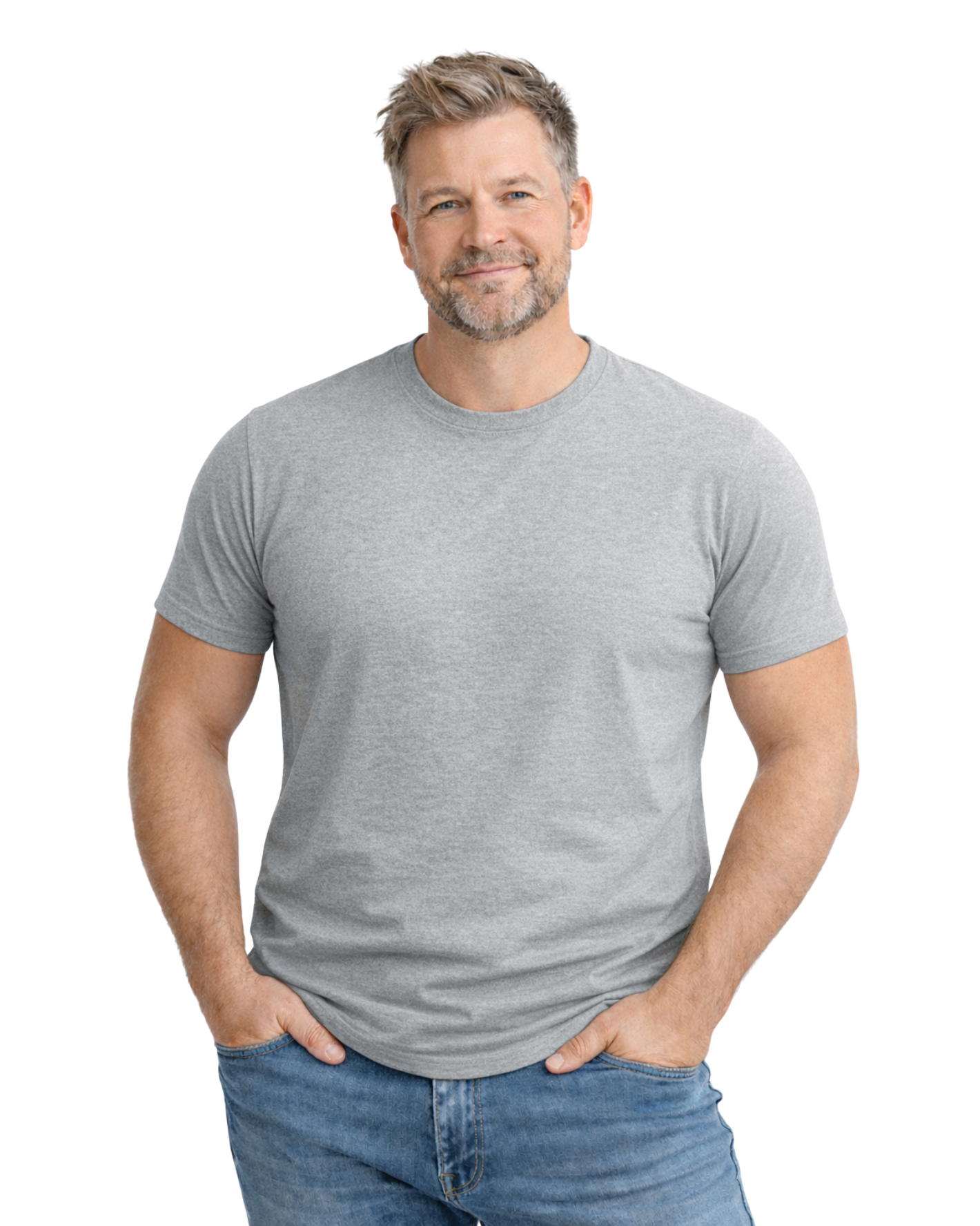 T-shirt Med Perfekt Passform - Ljusgrå