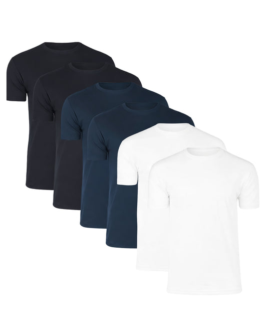 T-shirt Med Perfekt Passform - Svart/Marinblå/Vit (6-pack)