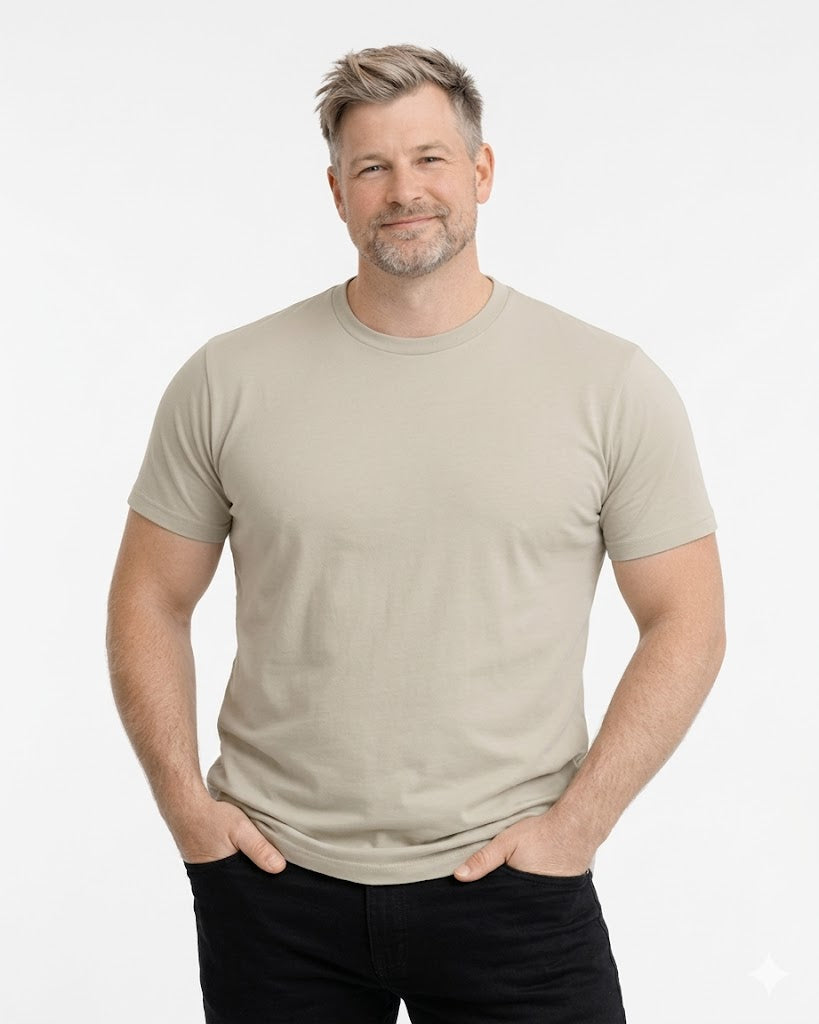 T-shirt Med Perfekt Passform - Beige