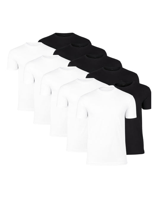T-shirt Med Perfekt Passform - Svart/Vit (10-pack)