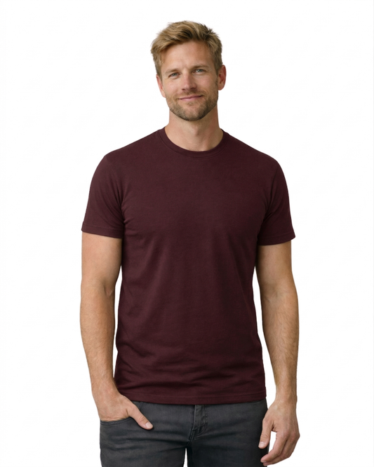 T-shirt Med Perfekt Passform - Vinröd