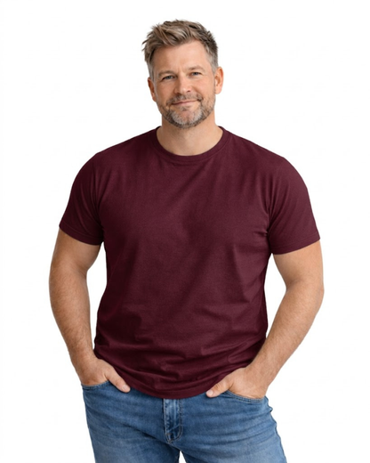 T-shirt Med Perfekt Passform - Vinröd